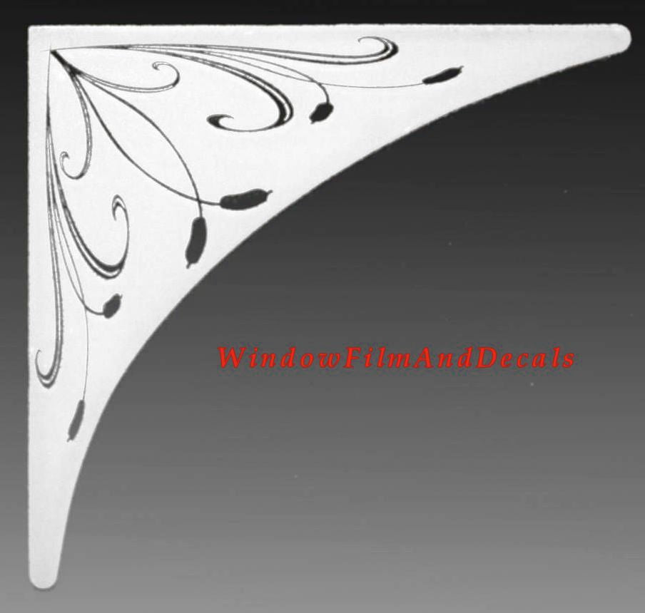 Set of 2 Etched Glass Look Corners for Windows and Mirrors