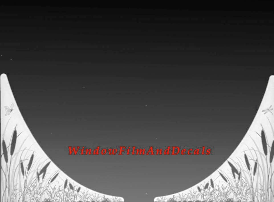 Cattails Vinyl Etched Glass Corner Decals