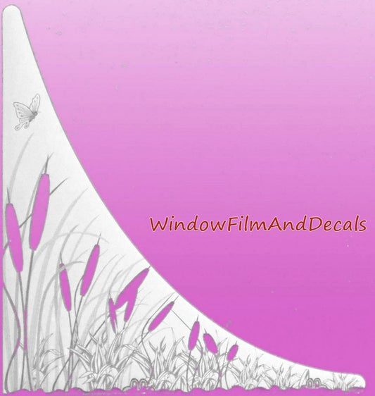 Cattails Static Cling Film for Window Door Corners