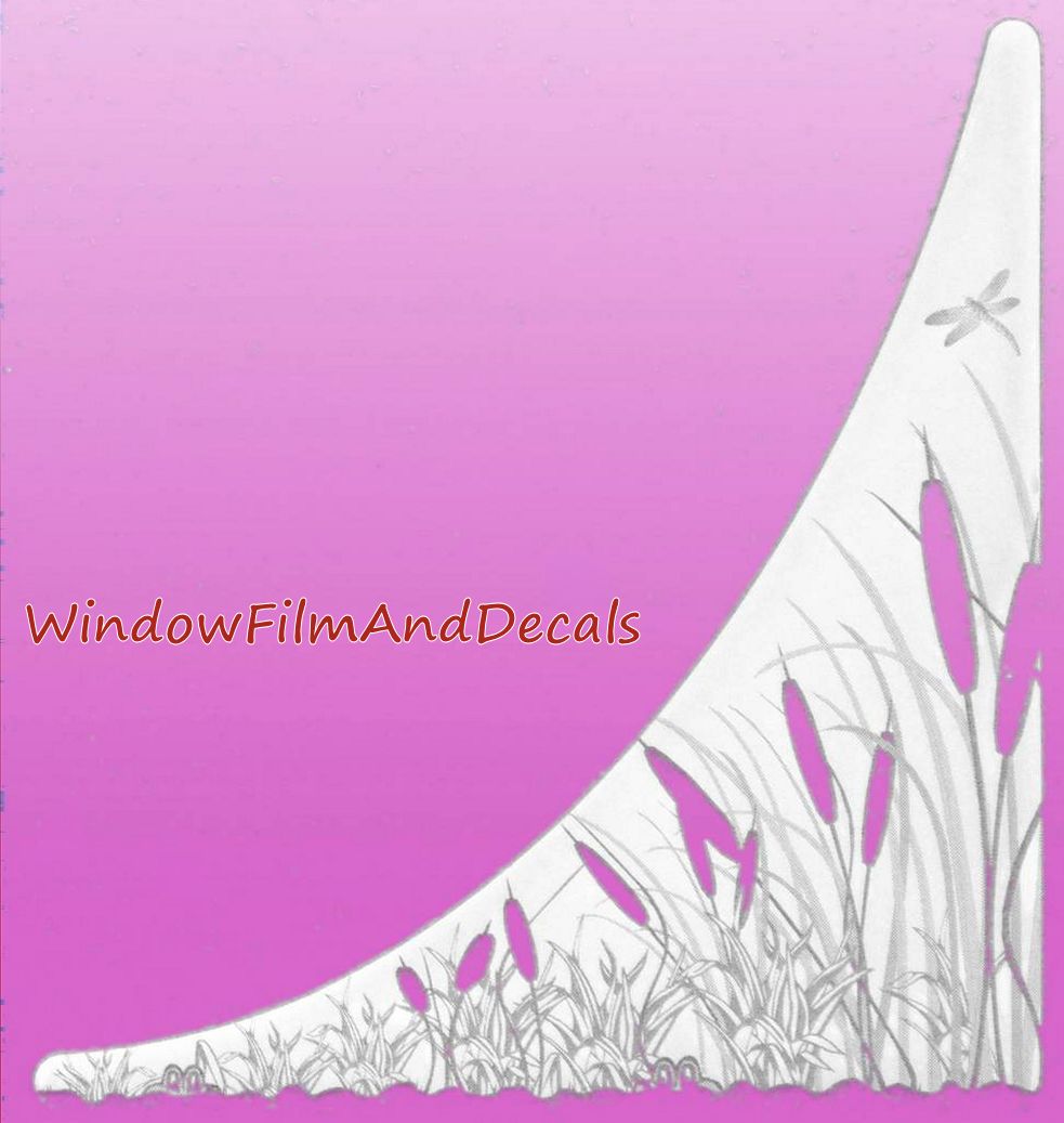 Static Cling Decorative Cattails Window Corner Decals