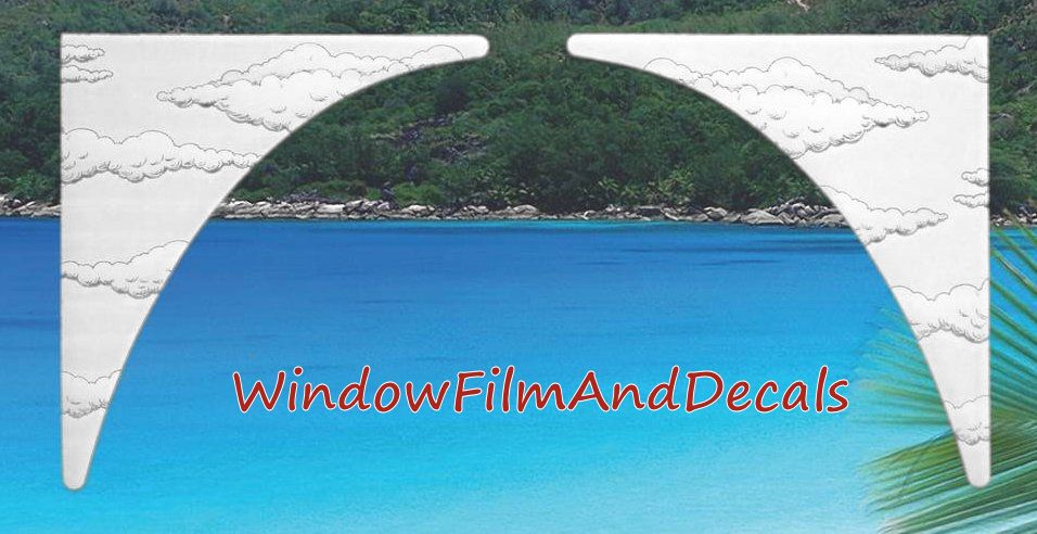 Clouds Etched Glass Window Film Corners