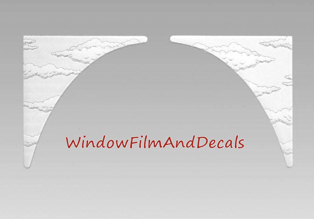 White and Clear Clouds Static Cling Vinyl Corners Set of 2