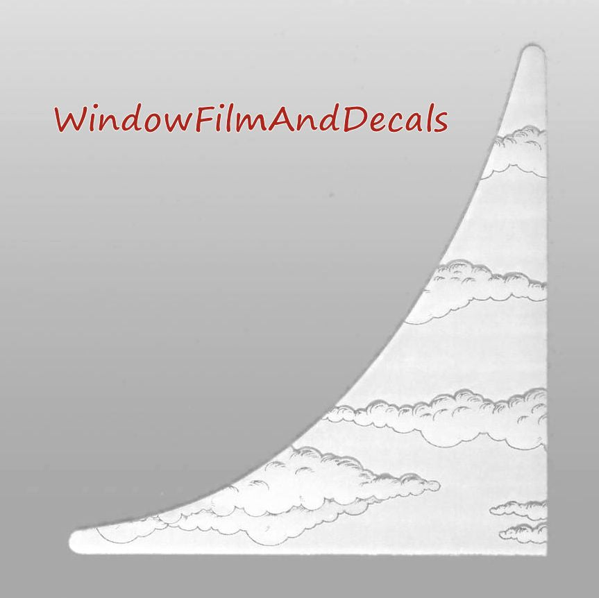 Vinyl Static Cling Corners Clouds Design