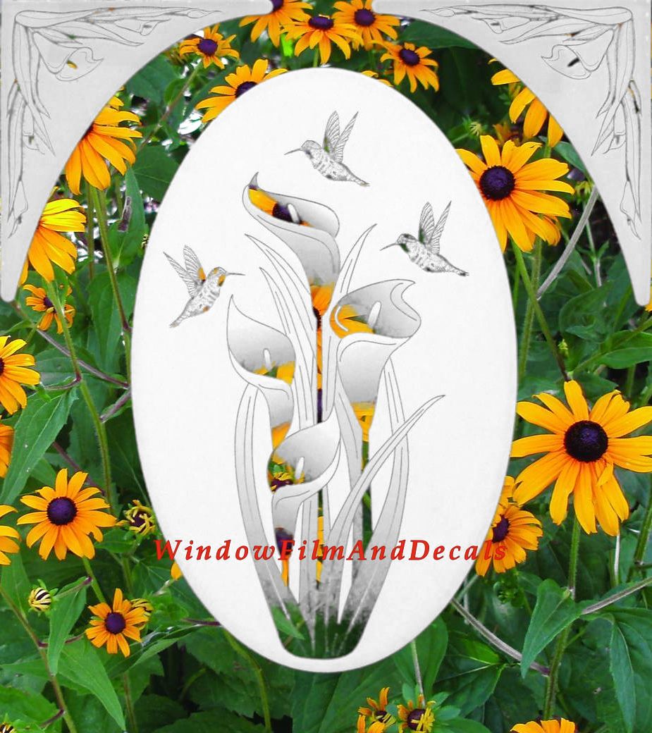 Lily Window Film Static Cling Decal Corners (Set of 2)