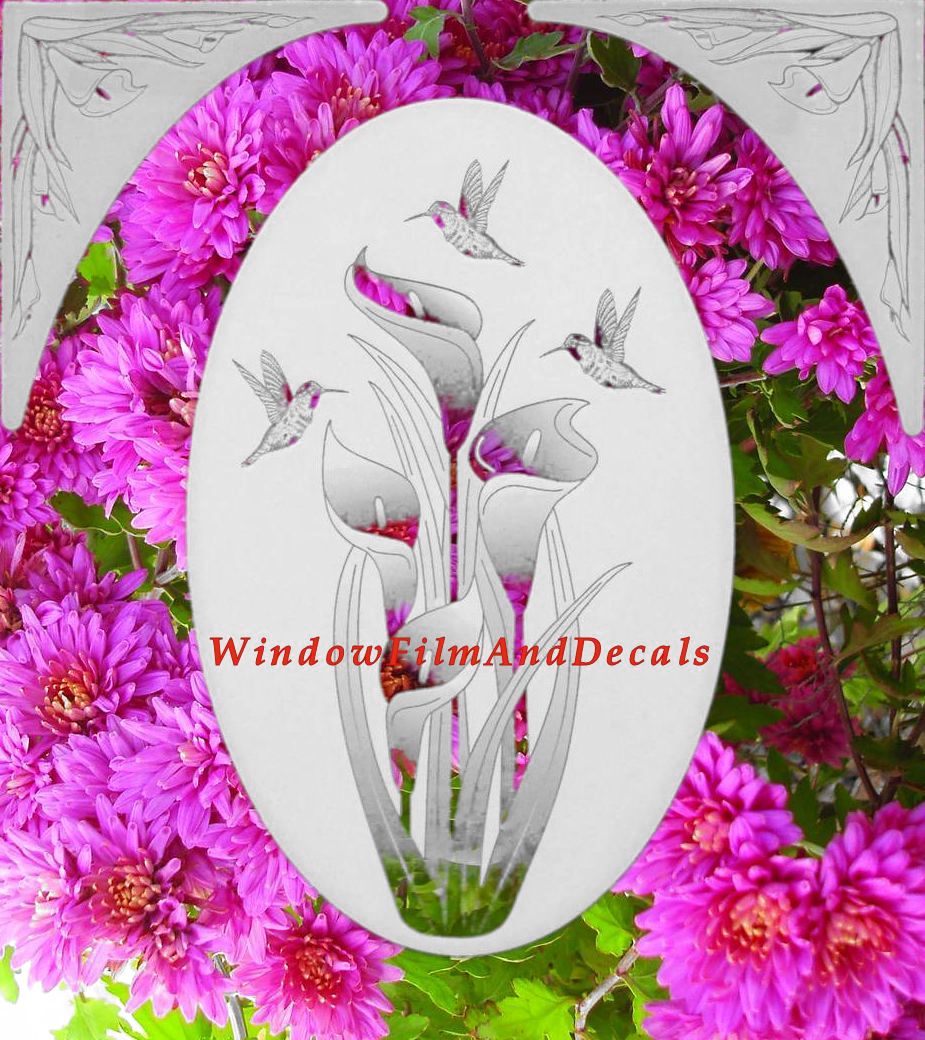 Lily Window Film Static Cling Decal Corners (Set of 2)