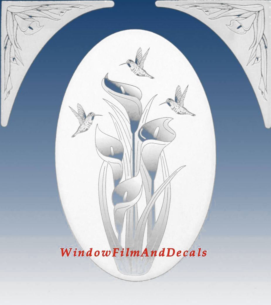 Lily Window Film Static Cling Decal Corners (Set of 2)