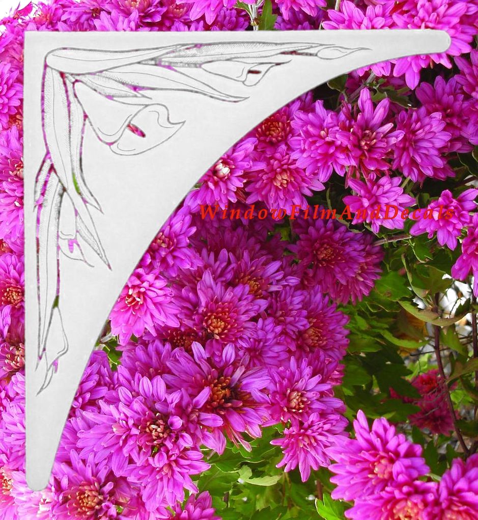 Lily Window Film Static Cling Decal Corners (Set of 2)