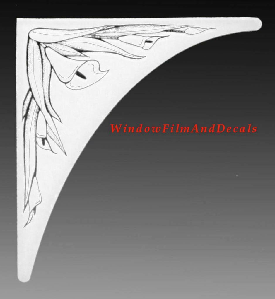 Lily Window Film Static Cling Decal Corners (Set of 2)
