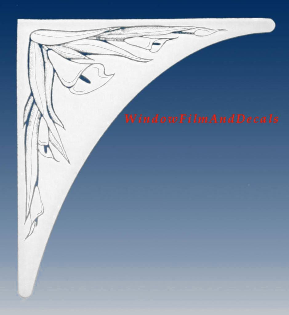 Lily Window Film Static Cling Decal Corners (Set of 2)