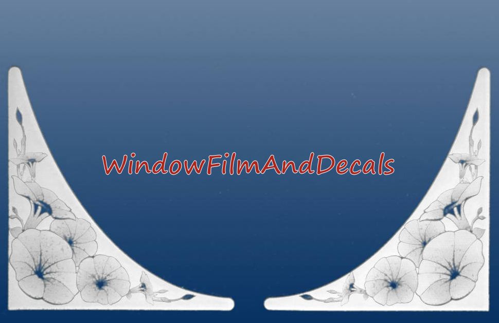 Morning Glory Static Cling Window Decal Corners (Set of 2)