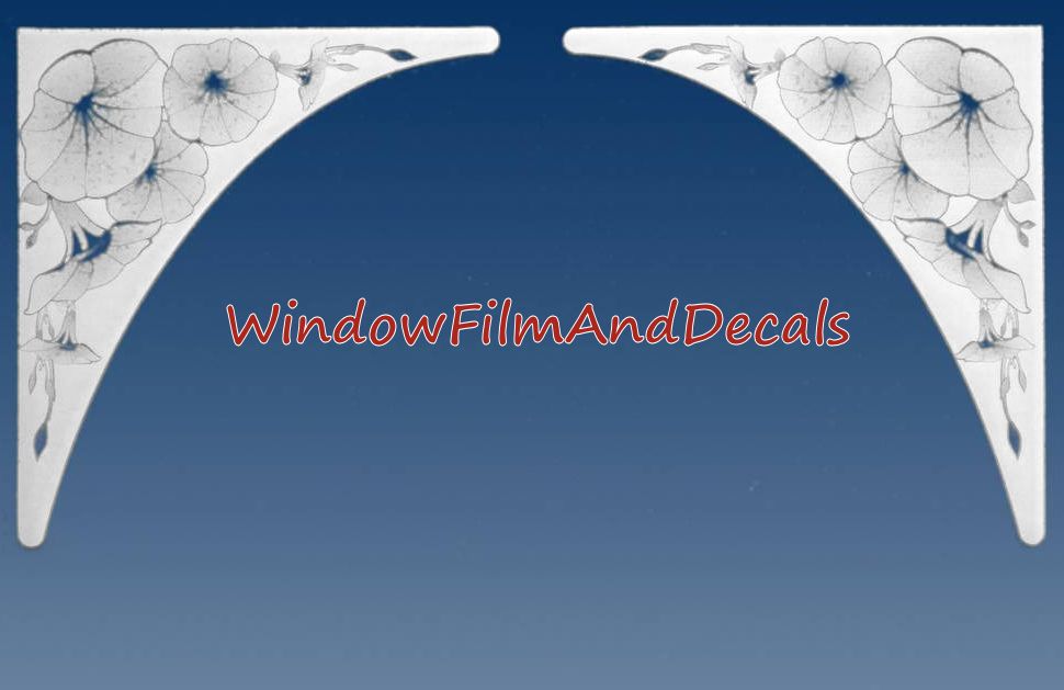 Morning Glory Static Cling Window Decal Corners (Set of 2)