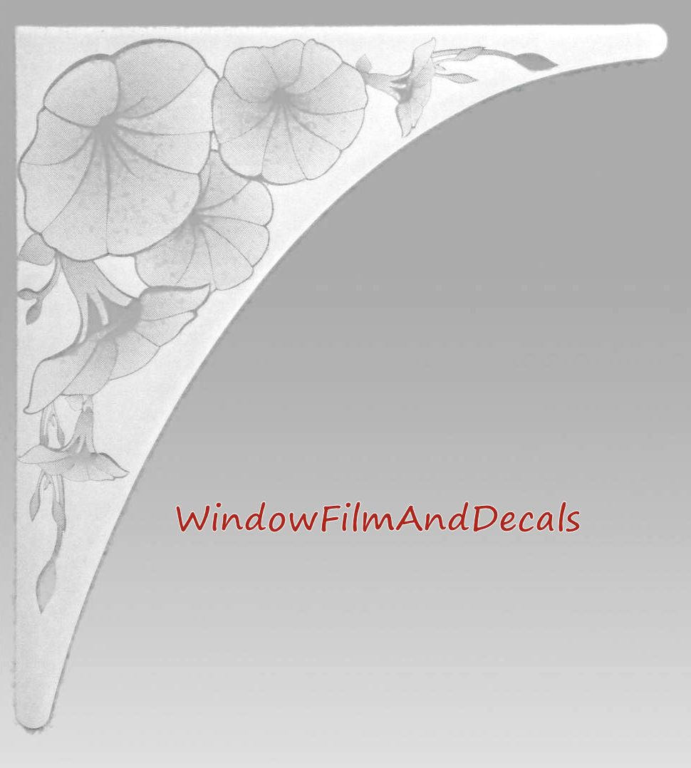 Morning Glory Static Cling Window Decal Corners (Set of 2)