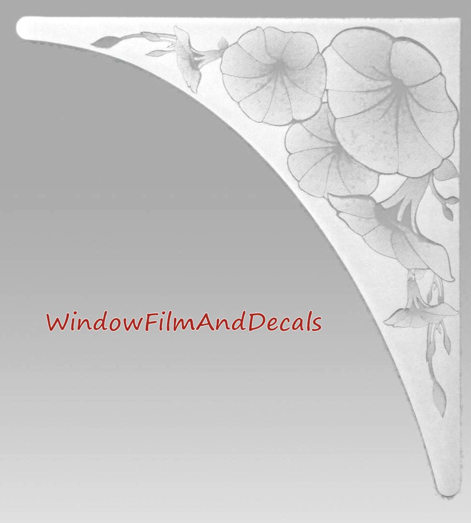 Morning Glory Static Cling Window Decal Corners (Set of 2)