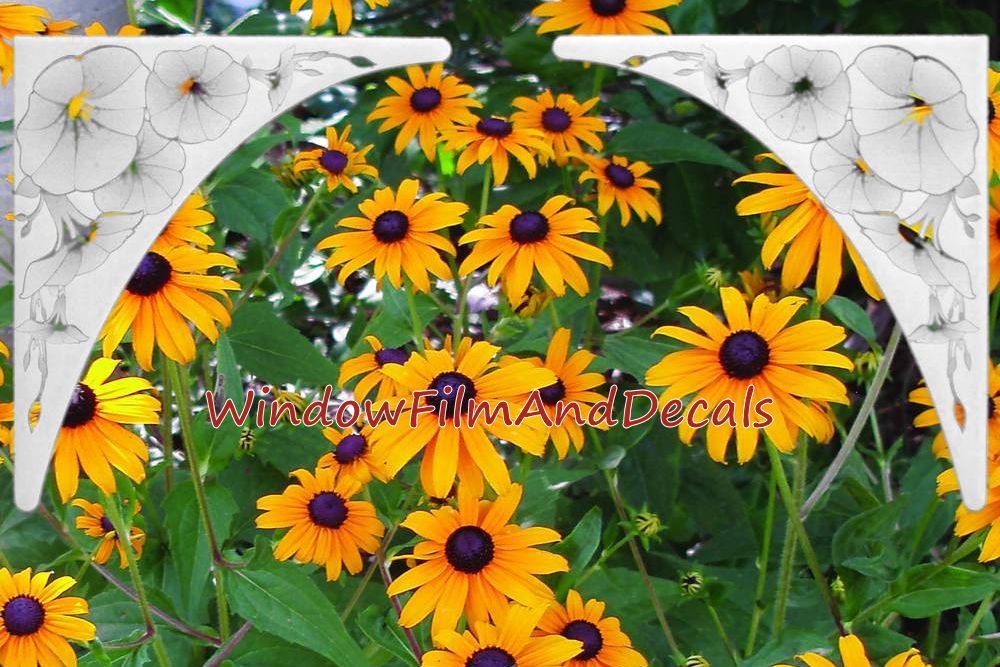 Morning Glory Static Cling Window Decal Corners (Set of 2)