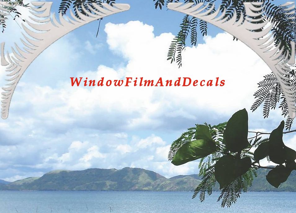 Palm Leaves Static Cling Window Film Decal Corners (Set of 2)