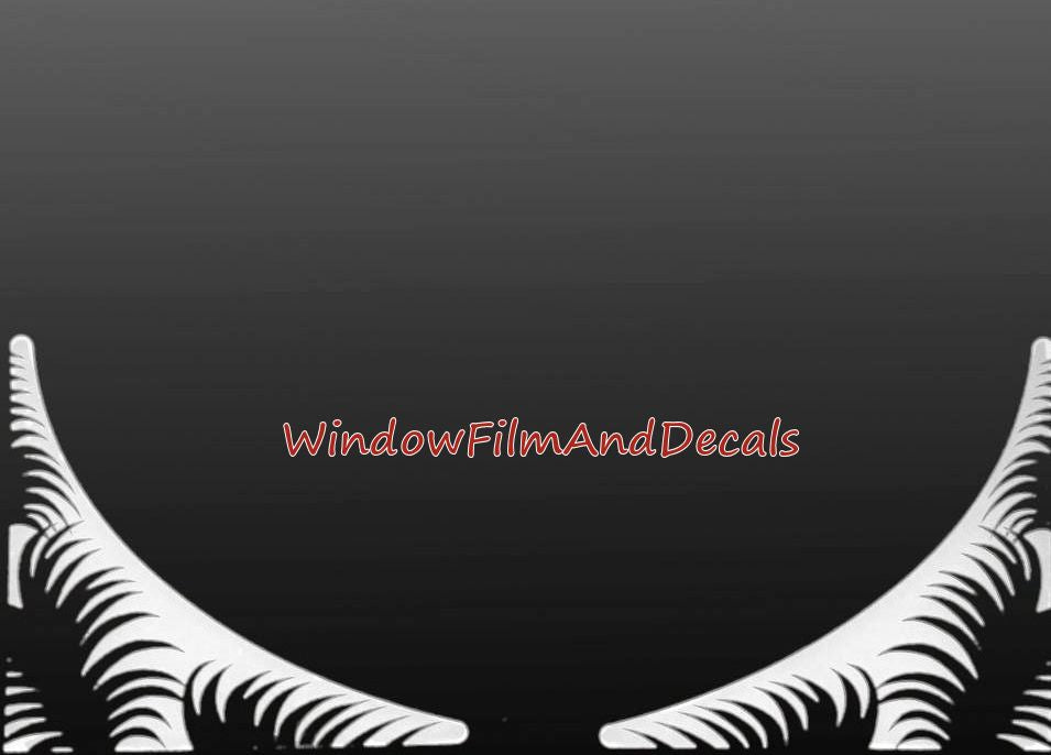 Palm Leaves Static Cling Window Film Decal Corners (Set of 2)