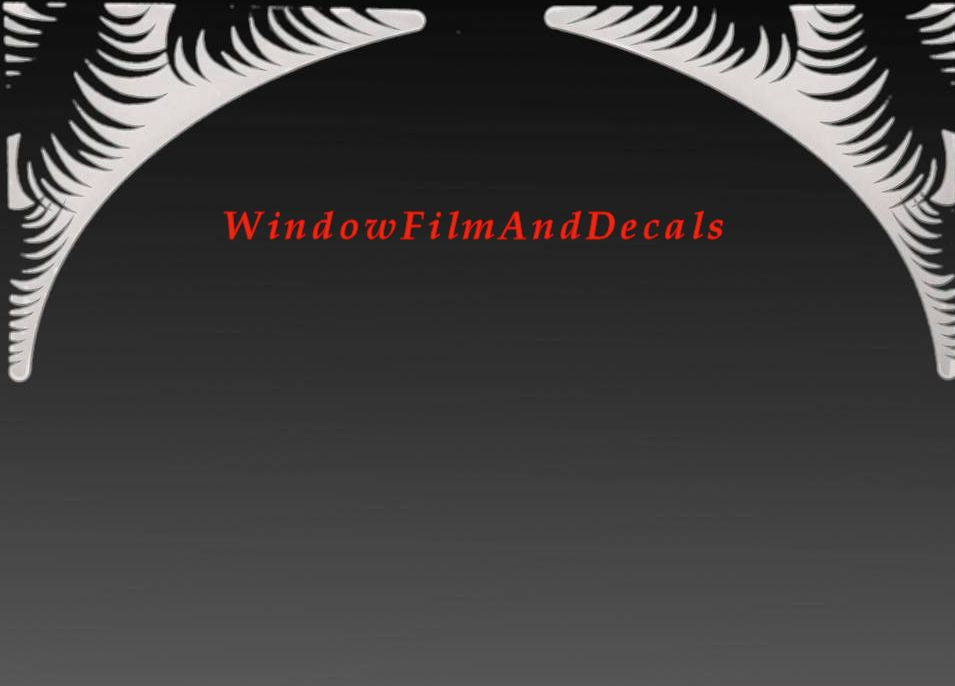 Palm Leaves Static Cling Window Film Decal Corners (Set of 2)