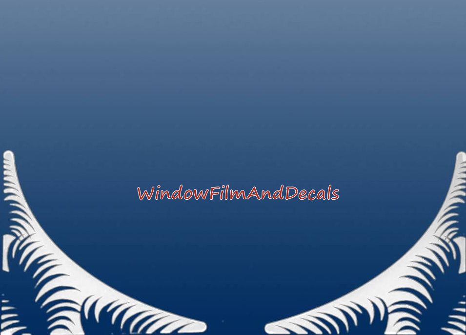 Palm Leaves Static Cling Window Film Decal Corners (Set of 2)