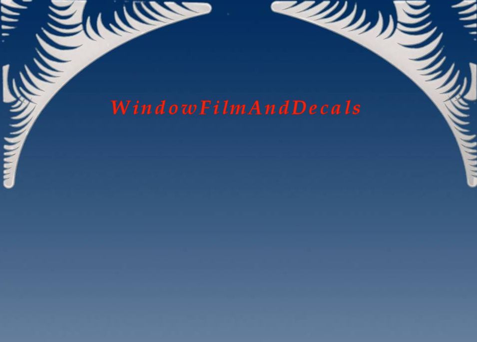 Palm Leaves Static Cling Window Film Decal Corners (Set of 2)