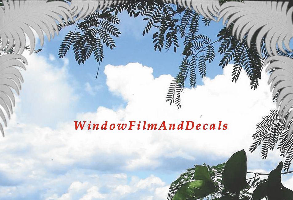 Palm Leaves Reversed Static Cling Window Film Decal Corners (Set of 2)