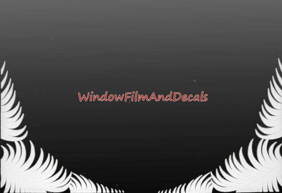 Palm Leaves Reversed Static Cling Window Film Decal Corners (Set of 2)