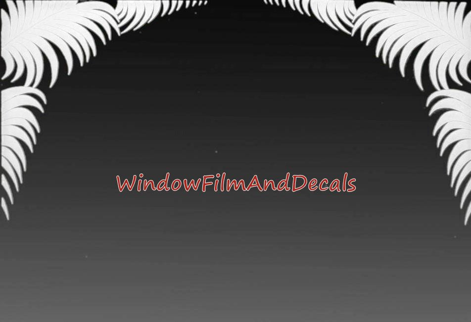 Palm Leaves Reversed Static Cling Window Film Decal Corners (Set of 2)