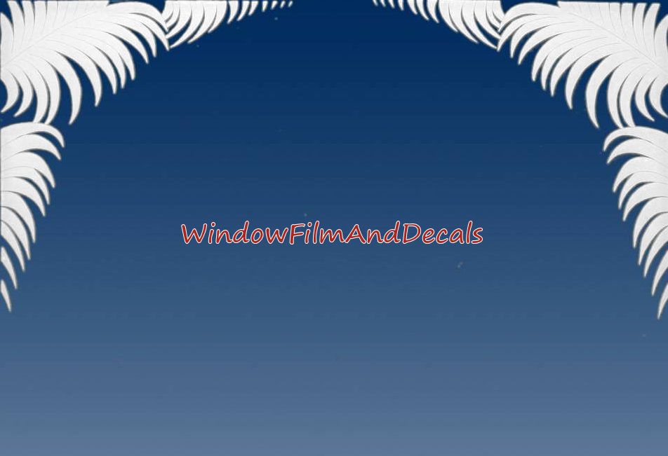 Palm Leaves Reversed Static Cling Window Film Decal Corners (Set of 2)