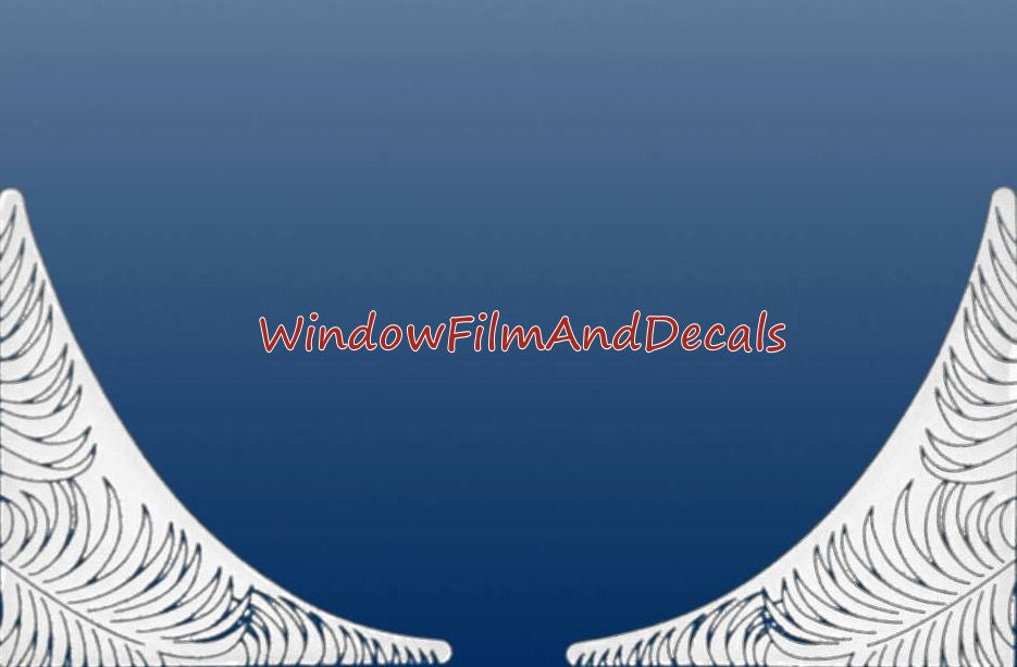 Palm Leaves Frosted Static Cling Window Film Decal Corners (Set of 2)