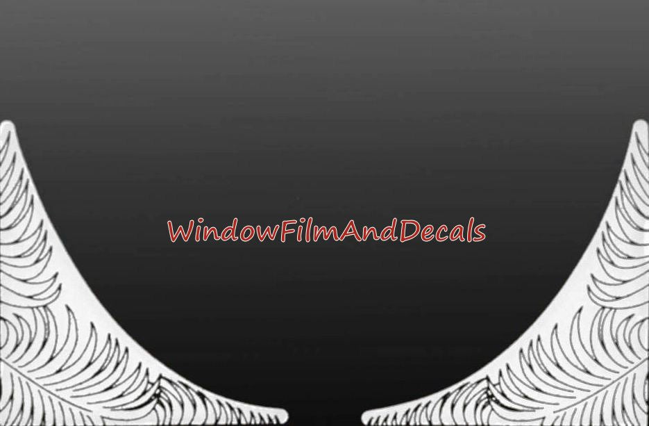 Palm Leaves Frosted Static Cling Window Film Decal Corners (Set of 2)