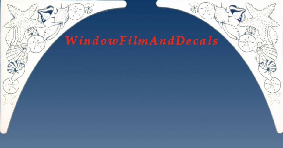 Sea Shells Static Cling Window Decal Corners (Set of 2) - White w/ Clear Design