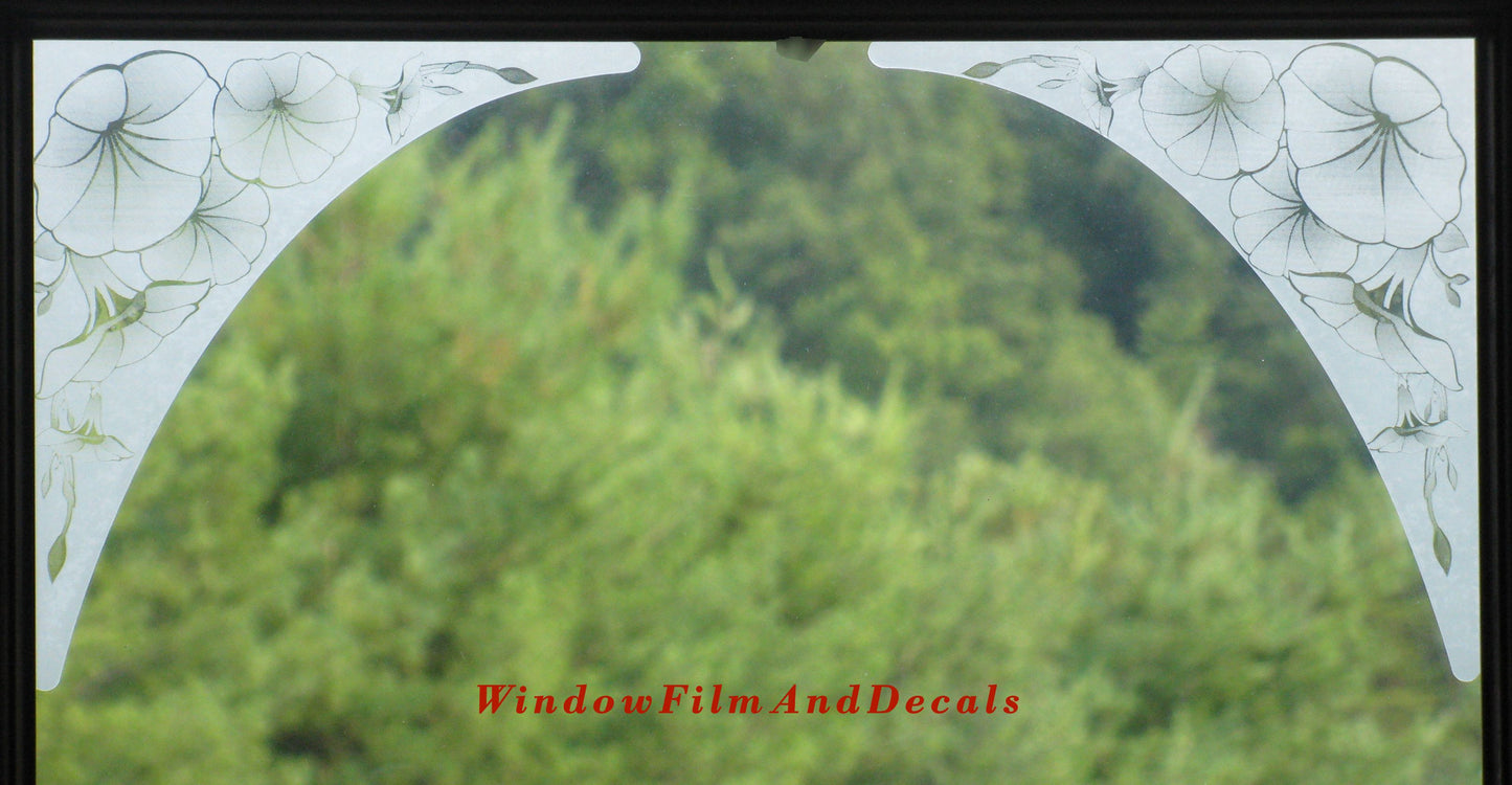 Morning Glory Static Cling Window Decal Corners (Set of 2)