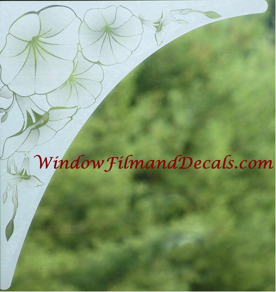 Morning Glory Static Cling Window Decal Corners (Set of 2)