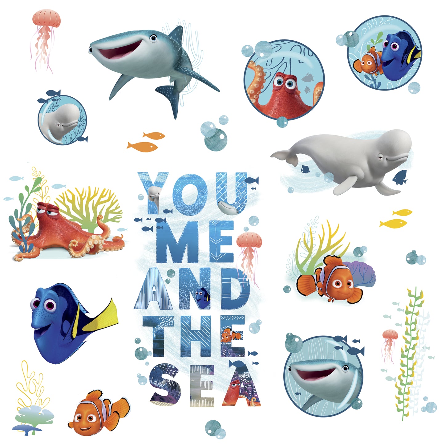 Finding Dory You Me and the Sea Peel and Stick Wall Decals