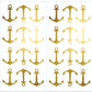 Gold Anchors Peel and Stick Wall Decals