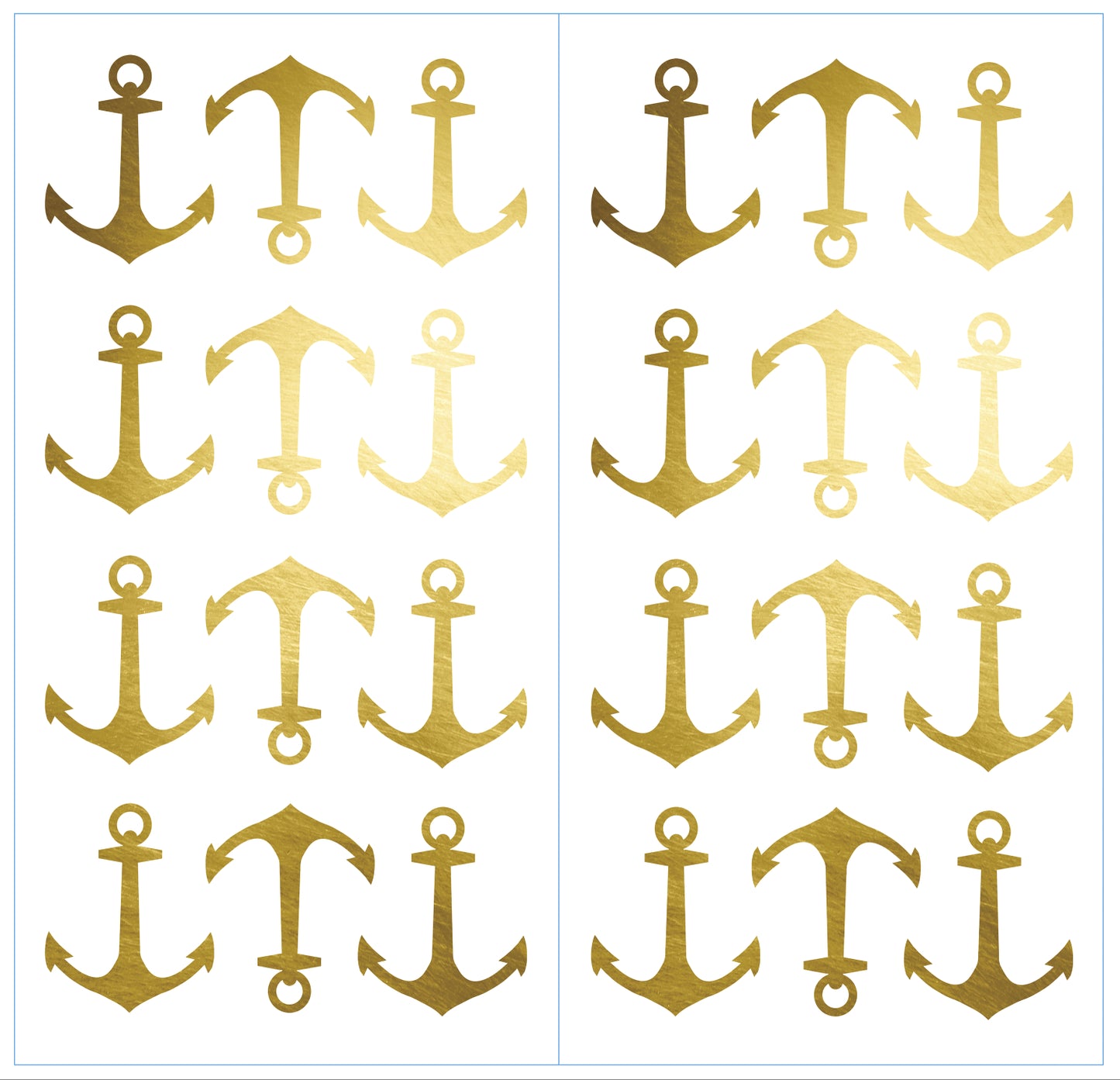 Gold Anchors Peel and Stick Wall Decals