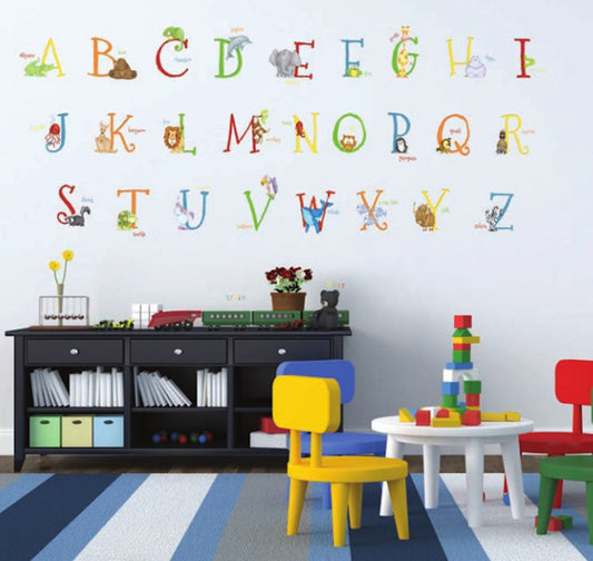 Alphabet wall decals wall decals for bedroom wall sticker decal nursery décor kids bedroom stickers wall stickers kids