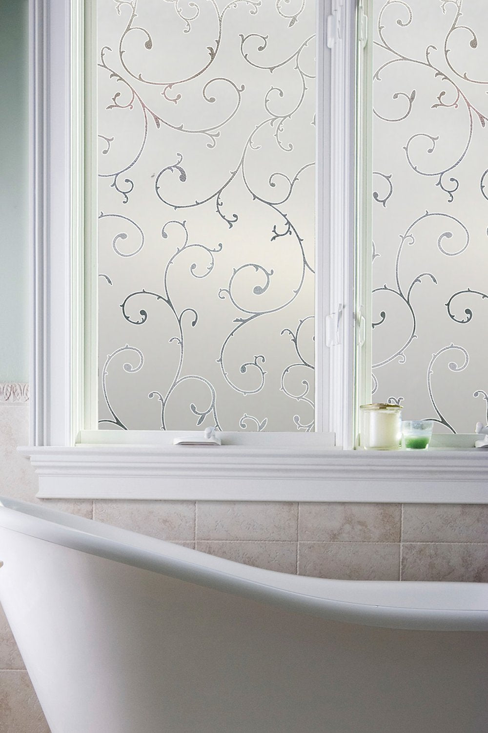Etched Lace Static Cling Decorative Window Film