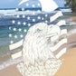 Flag and Eagle Oval Static Cling Window Decal - White w/Clear Design