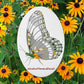 Oval Etched Glass Butterfly Static Cling Decal