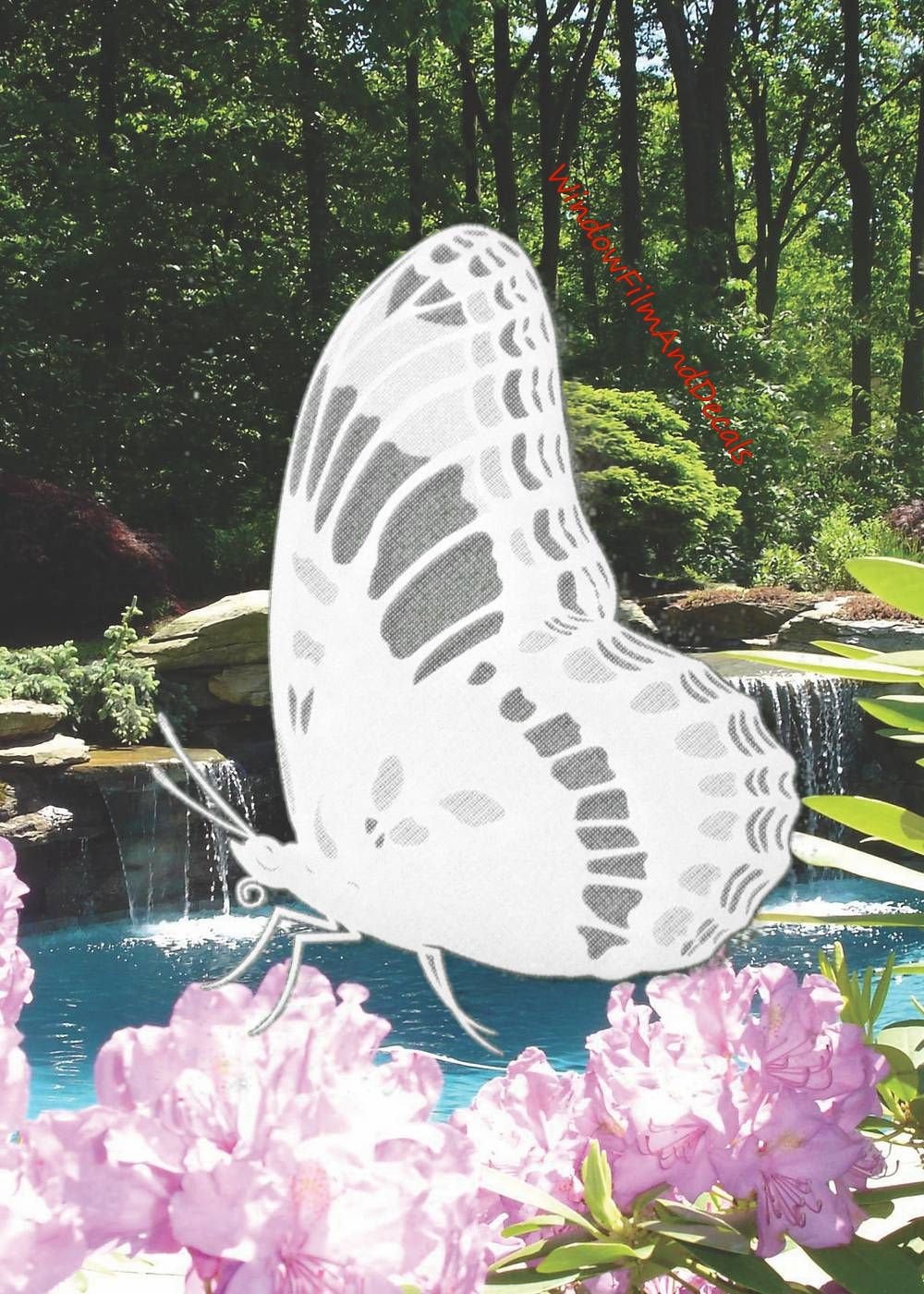 Small Butterfly Static Cling Etched Decal for Sliding Glass Doors