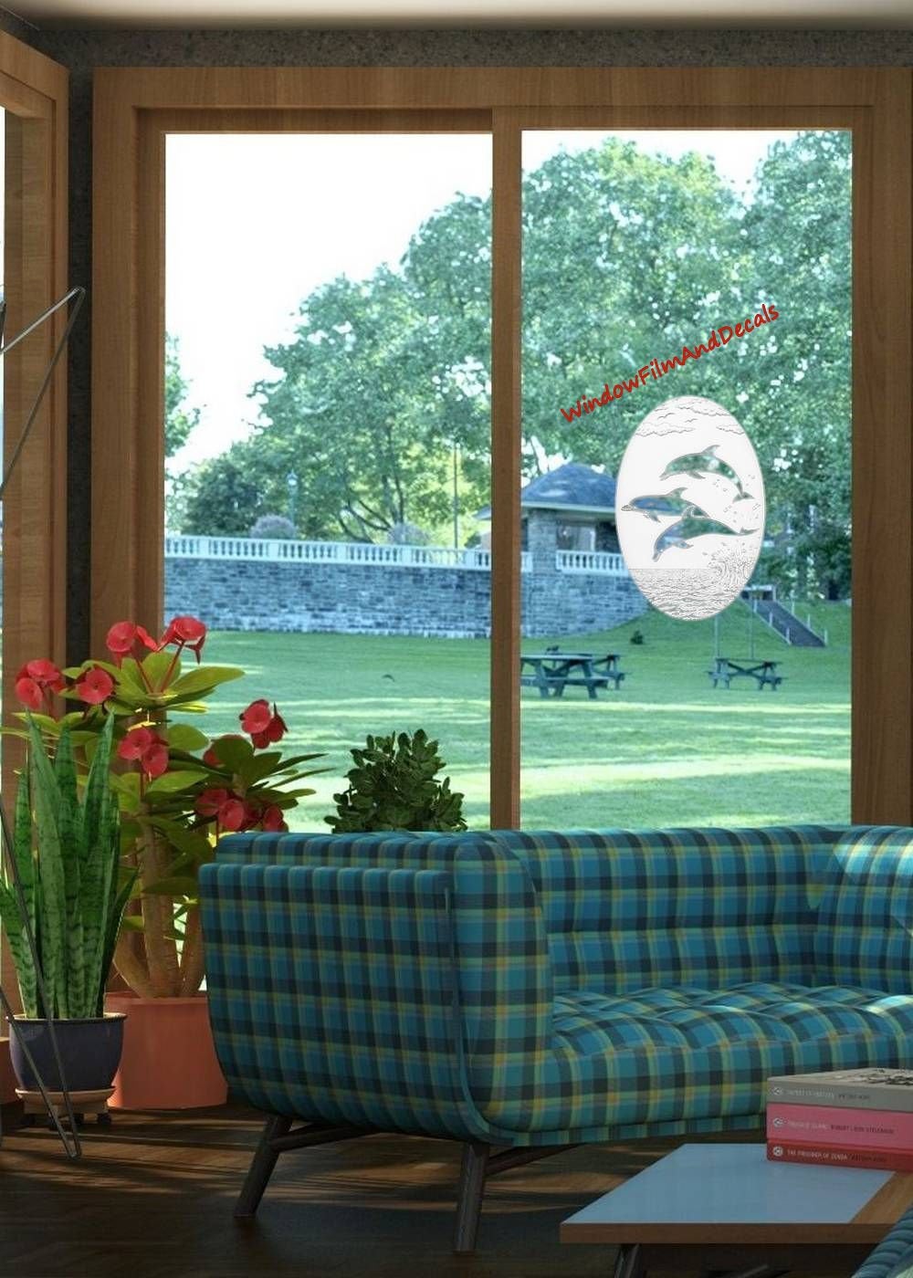 Dolphins Jumping Sliding Glass Door Decals