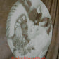 Indian Chief Oval Static Cling Window Decal - White w/Clear Design