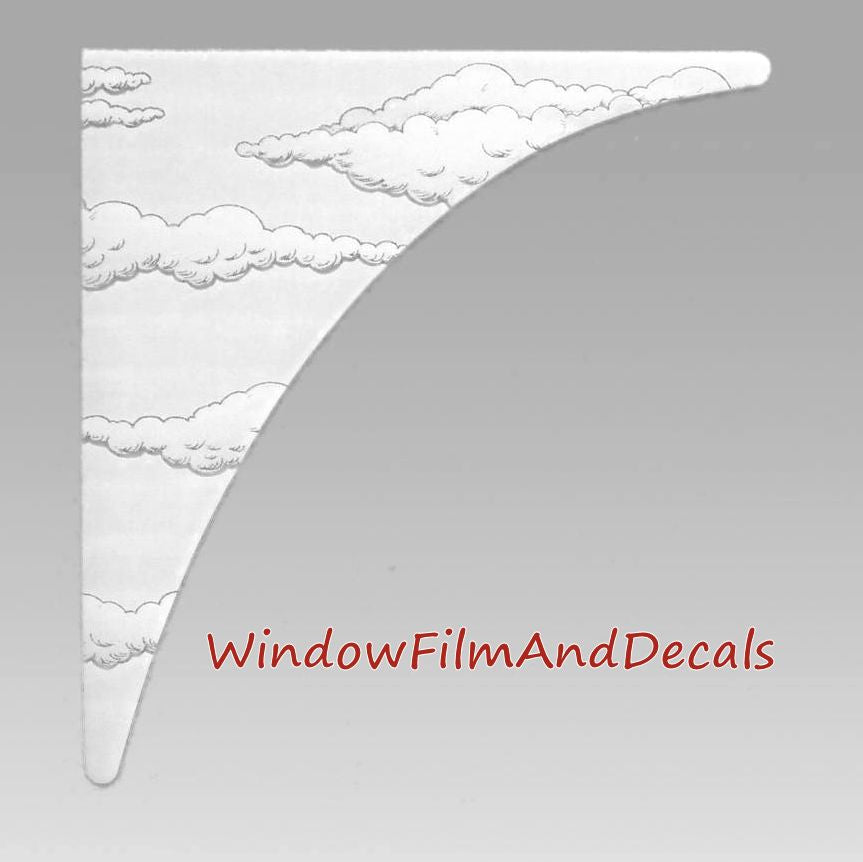 Etched Glass Clouds Static Cling Vinyl Corners