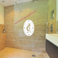 Kokopelli Left Oval Static Cling Window Decal 10.5" x 16" - White w/ Clear Design