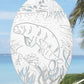 Manatee Scene Oval Static Cling Window Decal - White w/Clear Design