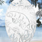 Manatee Scene Oval Static Cling Window Decal - White w/Clear Design