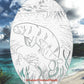 Manatee Scene Oval Static Cling Window Decal - White w/Clear Design