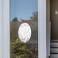 Manatee Scene Oval Static Cling Window Decal - White w/Clear Design