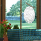 Manatee Scene Oval Static Cling Window Decal - White w/Clear Design