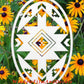 Native Oval Static Cling Window Decal - White w/Clear Design